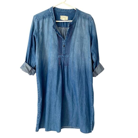 Current Elliott The Pintuck Cotton Denim Shirtdress size 3 Large - Picture 3 of 9